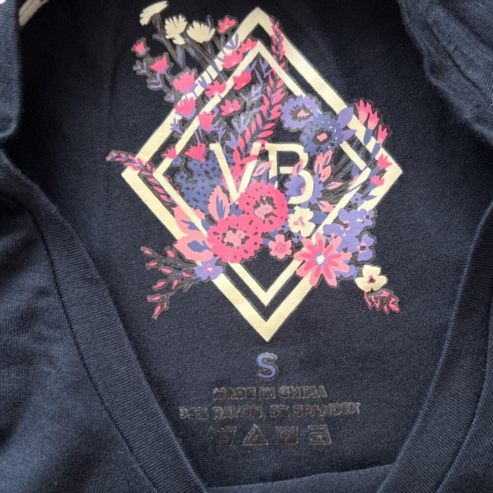 Vera Bradley Classic Navy Crew Neck Top, S - Picture 5 of 5